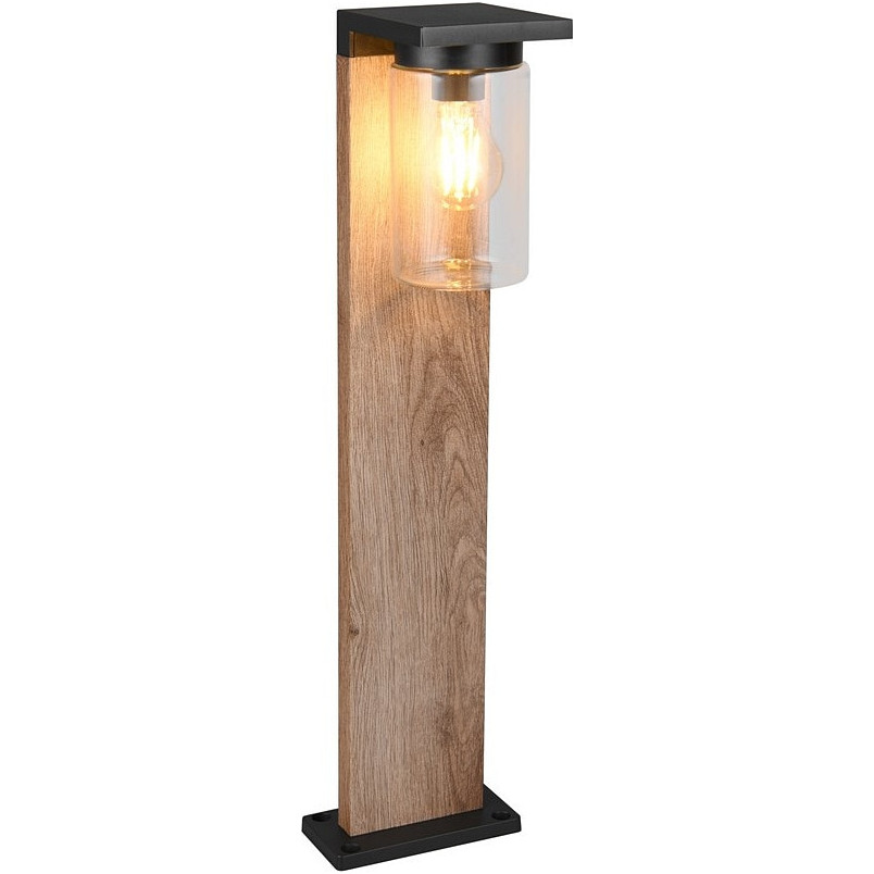 Słupek ogrodowy z czujnikiem zmierzchu Ardila 65cm imitacja drewna / czarny / przezroczysty Trio