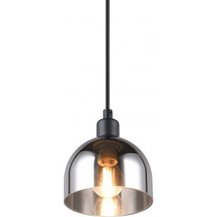 Lampa wisząca szklana Molly 12cm chrom / czarny mat Reality