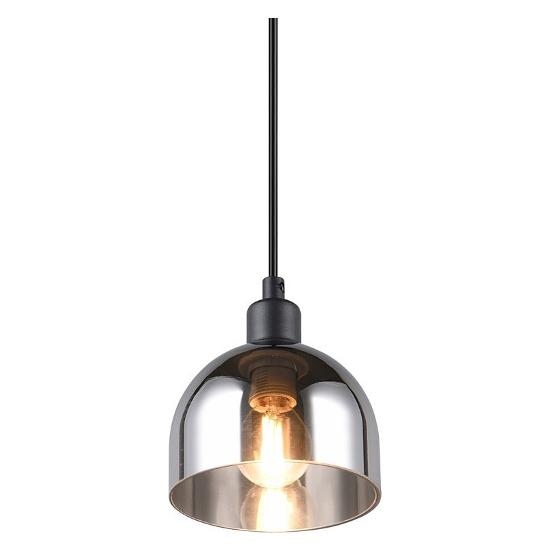Lampa wisząca szklana Molly 12cm chrom / czarny mat Reality