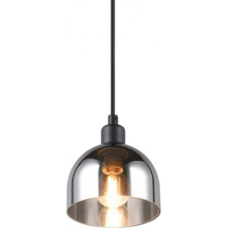 Lampa wisząca szklana Molly 12cm chrom / czarny mat Reality