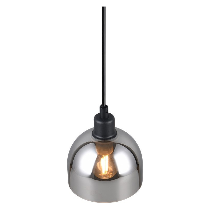Lampa wisząca szklana Molly 12cm chrom / czarny mat Reality