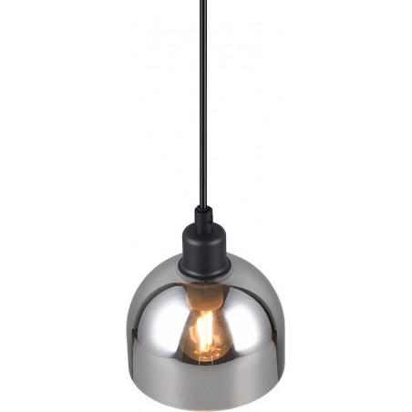 Lampa wisząca szklana Molly 12cm chrom / czarny mat Reality