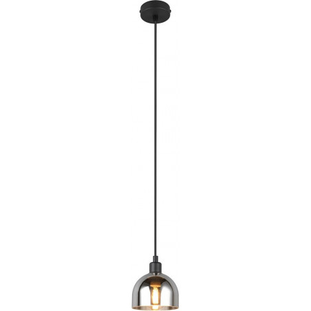 Lampa wisząca szklana Molly 12cm chrom / czarny mat Reality