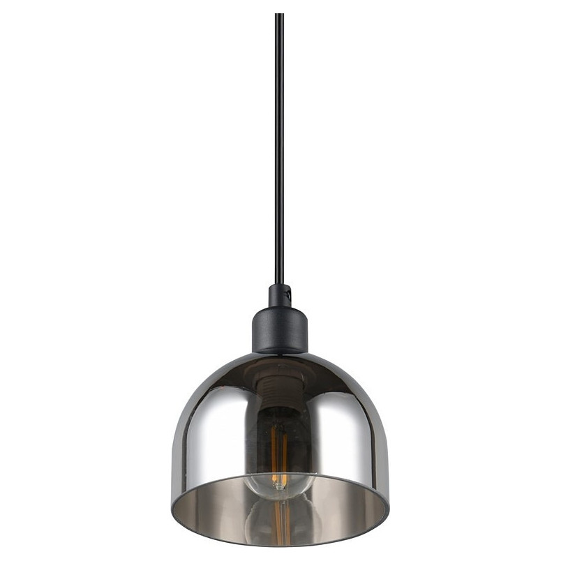 Lampa wisząca szklana Molly 12cm chrom / czarny mat Reality