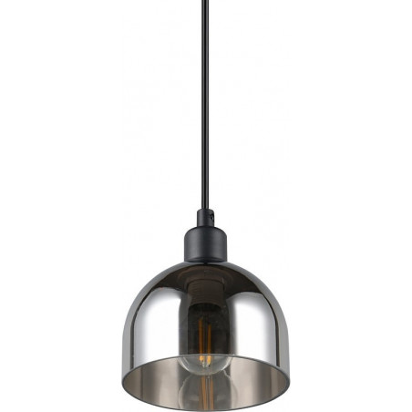 Lampa wisząca szklana Molly 12cm chrom / czarny mat Reality