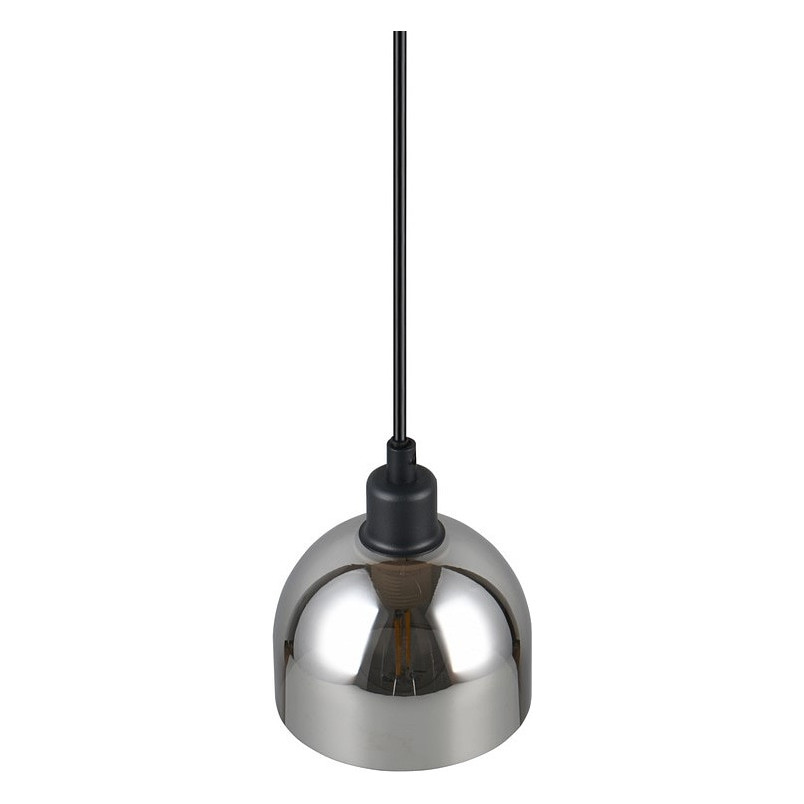 Lampa wisząca szklana Molly 12cm chrom / czarny mat Reality