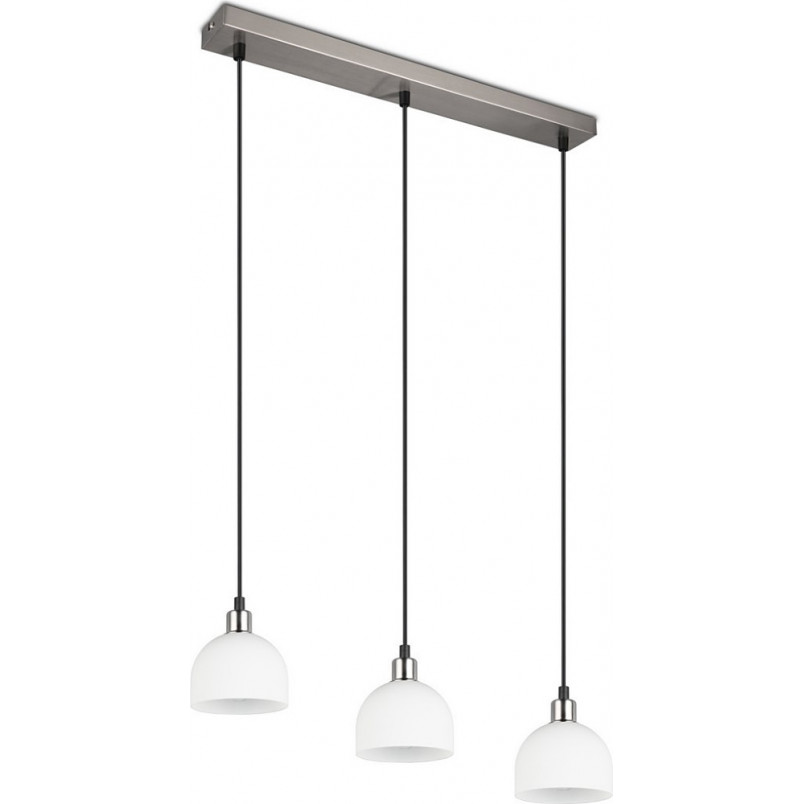 Lampa wisząca szklana potrójna na listwie Molly III 60cm biały / nikiel mat Reality