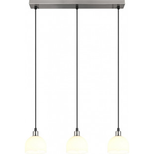 Lampa wisząca szklana potrójna na listwie Molly III 60cm biały / nikiel mat Reality
