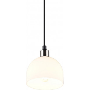Lampa wisząca szklana Molly 12cm biały / nikiel mat Reality