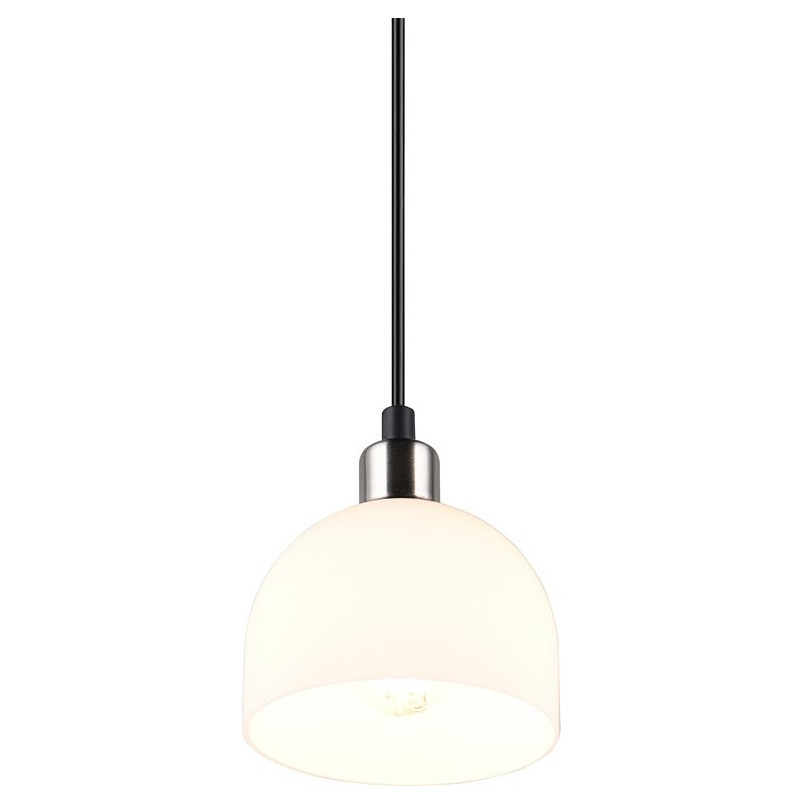 Lampa wisząca szklana Molly 12cm biały / nikiel mat Reality