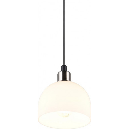 Lampa wisząca szklana Molly 12cm biały / nikiel mat Reality