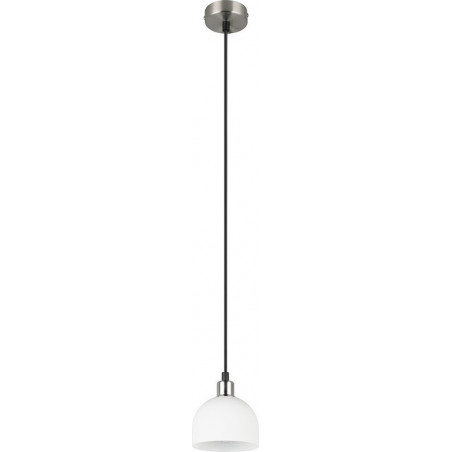 Lampa wisząca szklana Molly 12cm biały / nikiel mat Reality