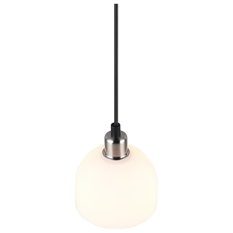 Lampa wisząca szklana Molly 12cm biały / nikiel mat Reality