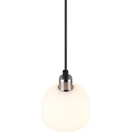 Lampa wisząca szklana Molly 12cm biały / nikiel mat Reality