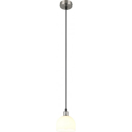 Lampa wisząca szklana Molly 12cm biały / nikiel mat Reality