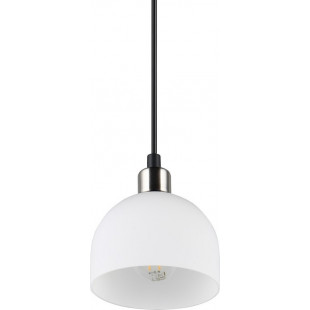 Lampa wisząca szklana Molly 12cm biały / nikiel mat Reality