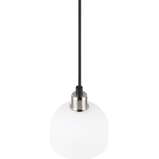 Lampa wisząca szklana Molly 12cm biały / nikiel mat Reality