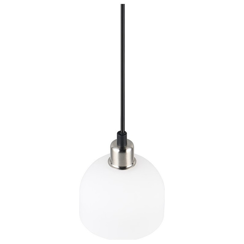 Lampa wisząca szklana Molly 12cm biały / nikiel mat Reality