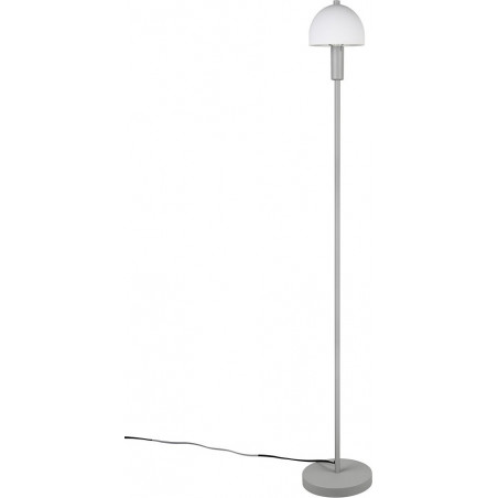 Lampa podłogowa szklany klosz retro Glenn 120cm opal / ciemny szary Reality