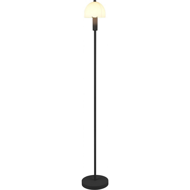 Lampa podłogowa szklany klosz retro Glenn 120cm opal / czarny mat Reality