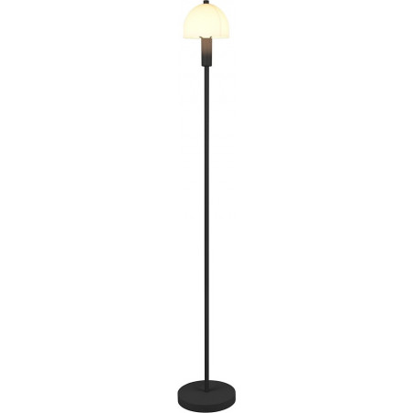 Lampa podłogowa szklany klosz retro Glenn 120cm opal / czarny mat Reality