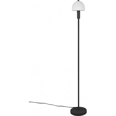 Lampa podłogowa szklany klosz retro Glenn 120cm opal / czarny mat Reality