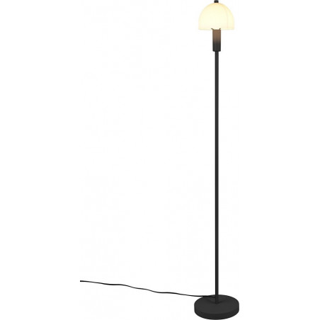 Lampa podłogowa szklany klosz retro Glenn 120cm opal / czarny mat Reality
