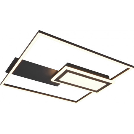 Plafon kwadratowy z pilotem Spiro LED 53x50cm czarny mat Reality