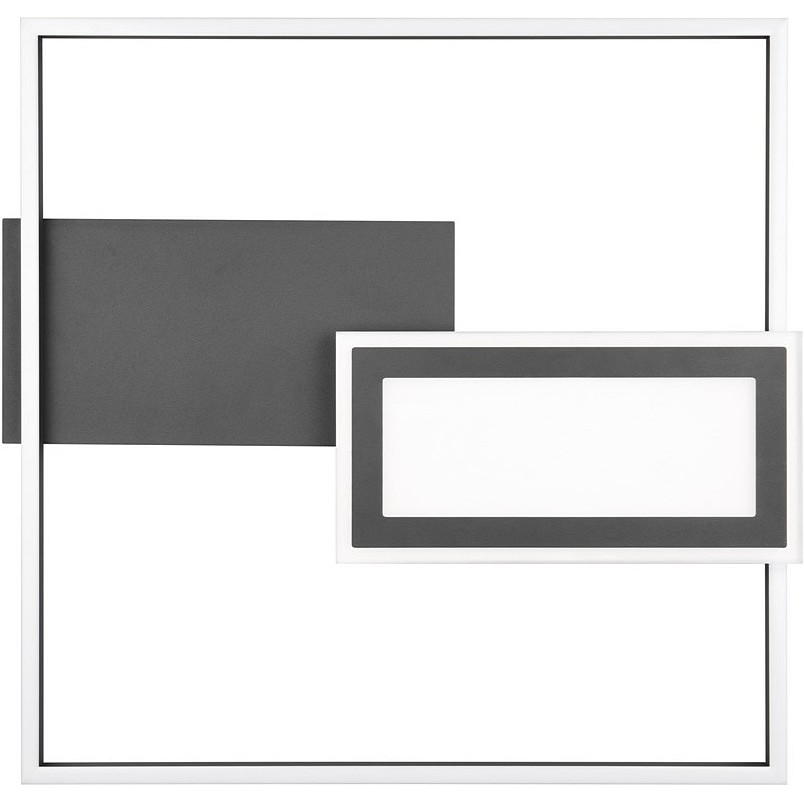 Plafon kwadratowy z pilotem Spiro LED 53x50cm czarny mat Reality