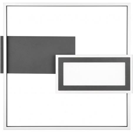 Plafon kwadratowy z pilotem Spiro LED 53x50cm czarny mat Reality