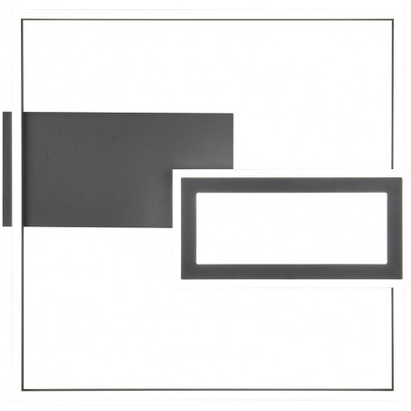 Plafon kwadratowy z pilotem Spiro LED 53x50cm czarny mat Reality