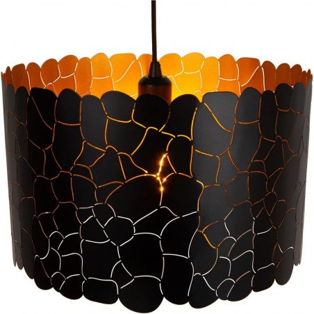 Lampa wisząca dekoracyjna Almelo 40cm czarny / matowe złoto / mosiądz Lucide