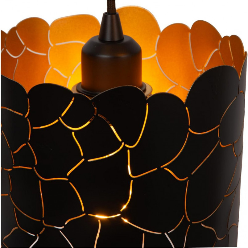 Lampa wisząca dekoracyjna potrójna Almelo III 45cm czarny / matowe złoto / mosiądz Lucide