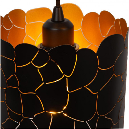 Lampa wisząca dekoracyjna potrójna Almelo III 45cm czarny / matowe złoto / mosiądz Lucide