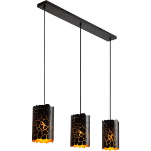 Lampa wisząca dekoracyjna na listwie Almelo III 92cm czarny / matowe złoto / mosiądz Lucide