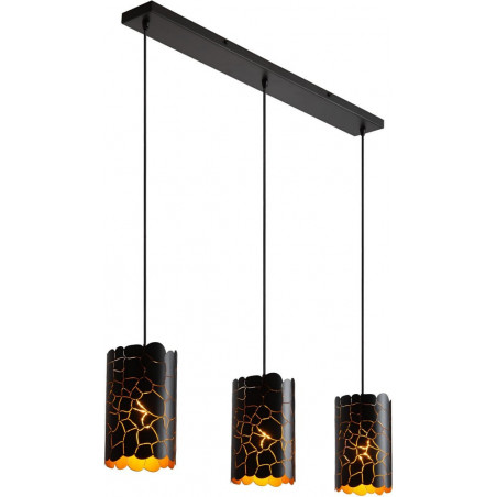 Lampa wisząca dekoracyjna na listwie Almelo III 92cm czarny / matowe złoto / mosiądz Lucide