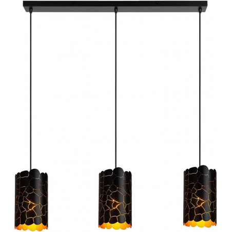 Lampa wisząca dekoracyjna na listwie Almelo III 92cm czarny / matowe złoto / mosiądz Lucide