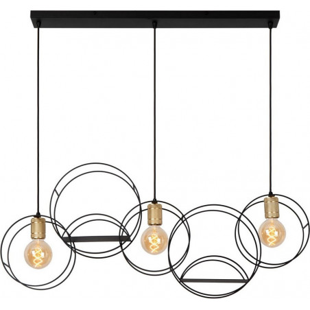 Lampa wisząca loft z półkami Circle 104cm czarno-złota Lucide