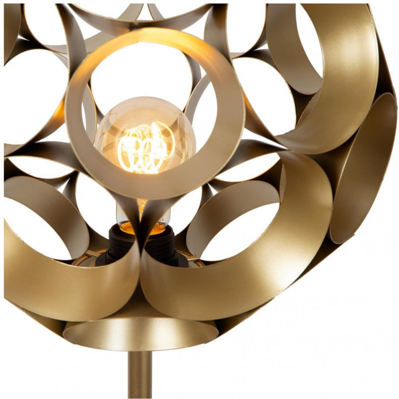 Lampa podłogowa kula modern Hannelore 30cm H150cm matowe złoto / mosiądz Lucide