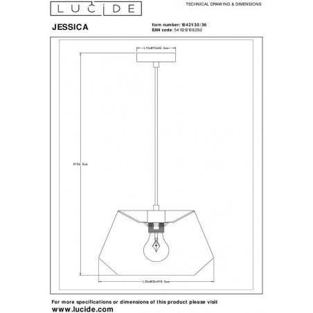 Lampa wisząca sznurkowa Jessica 30cm szara Lucide