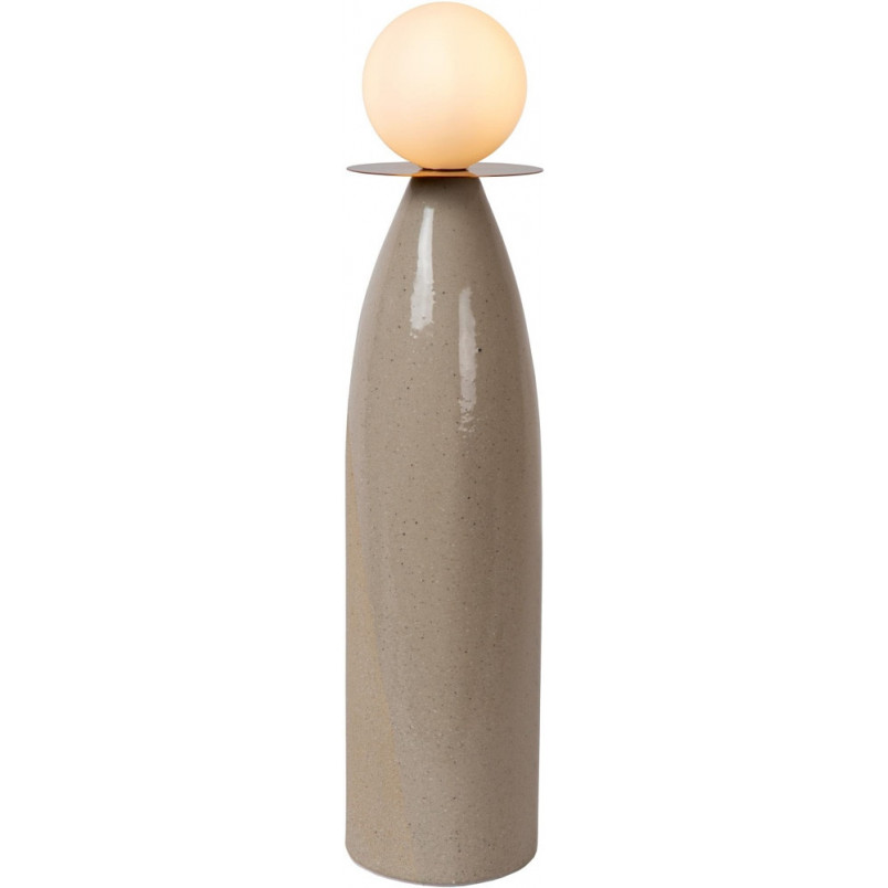 Lampa stołowa ceramiczna ze szklaną kulą Figaro 12cm H53,5cm opal / szary Lucide