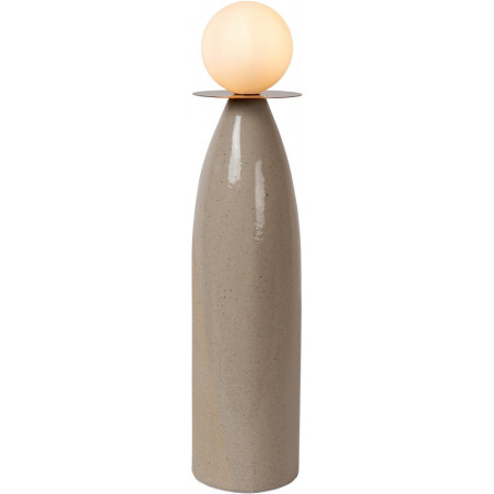 Lampa stołowa ceramiczna ze szklaną kulą Figaro 12cm H53,5cm opal / szary Lucide