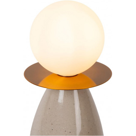 Lampa stołowa ceramiczna ze szklaną kulą Figaro 12cm H53,5cm opal / szary Lucide
