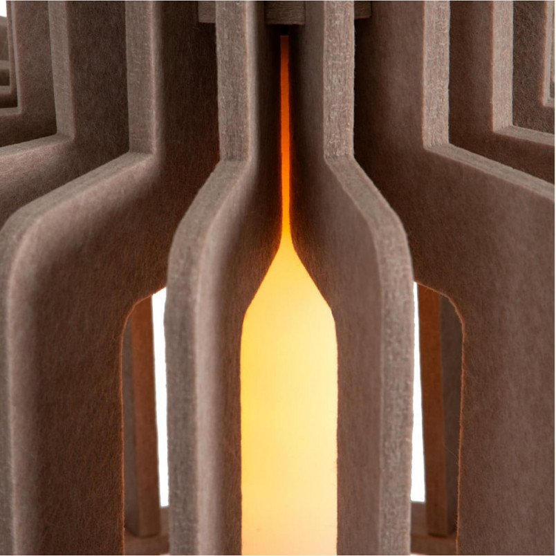 Lampa wisząca filcowa Rollo 40cm taupe Lucide