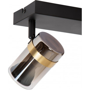 Reflektor sufitowy szklany 2 punktowy Upton 26cm szkło dymione / czarny Lucide