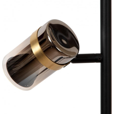 Lampa podłogowa szklana 3 punktowa Upton 154cm szkło dymione / czarny Lucide