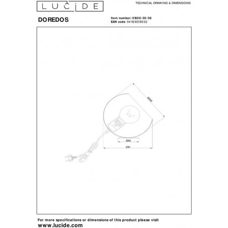 Lampa kula na stolik nocny Doredos 20cm kremowa Lucide