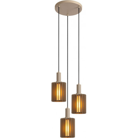 Lampa wisząca potrójna Lambres 40cm taupe Lucide