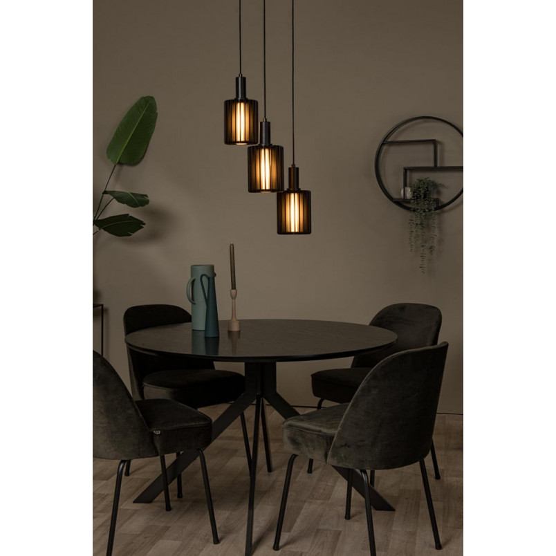 Lampa wisząca potrójna Lambres 40cm czarna Lucide