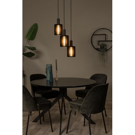 Lampa wisząca potrójna Lambres 40cm czarna Lucide